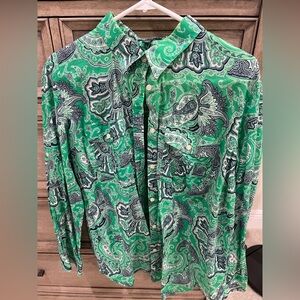 Ralph Lauren Green and Blue Paisley Women’s Shirt